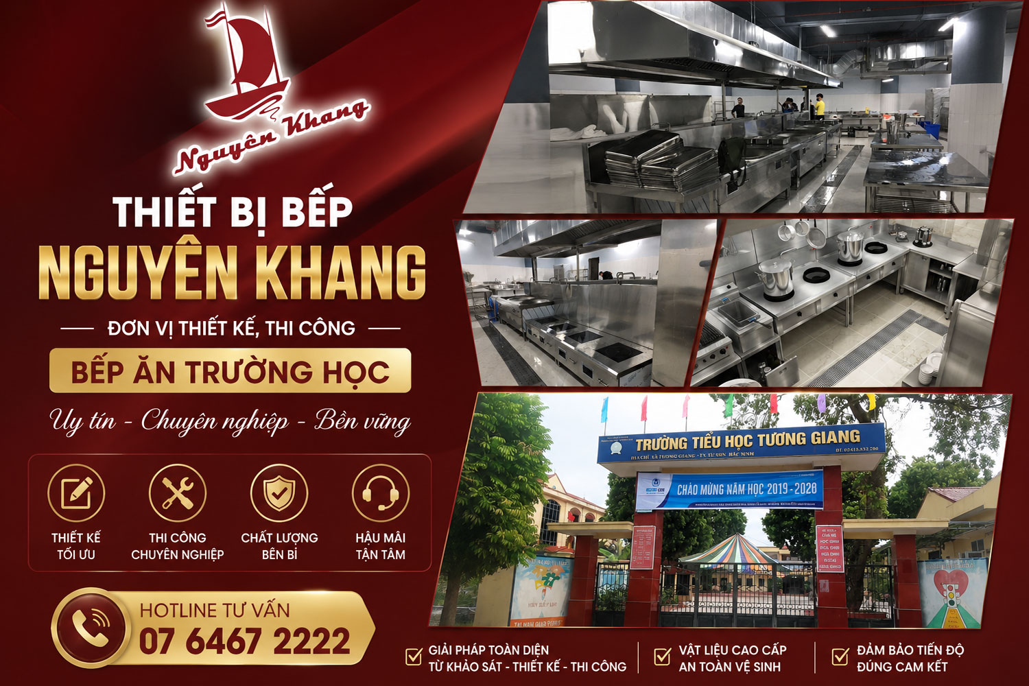 Thiết Kế & Thi công Bếp ăn trường trường học