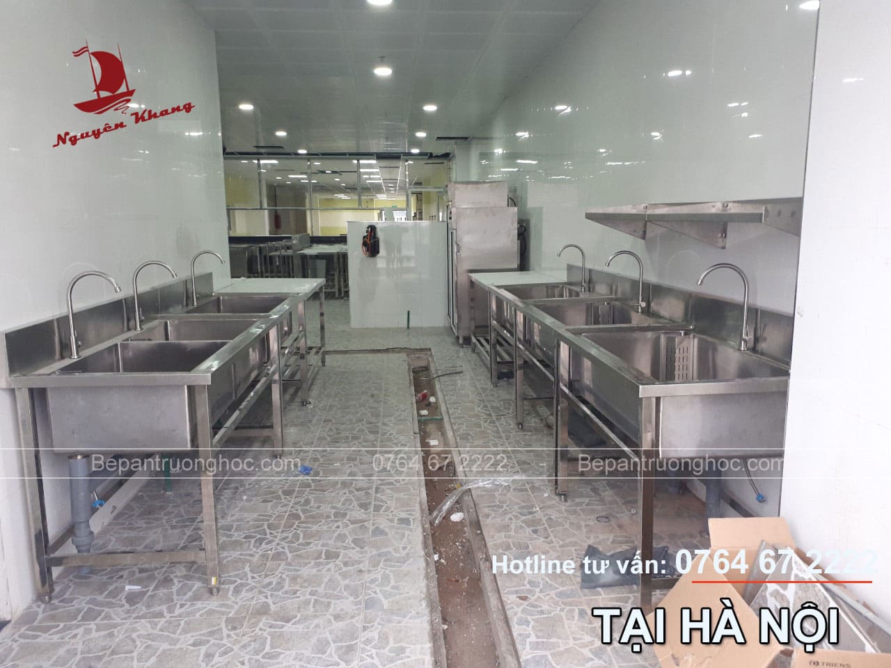 Thiết kế & Thi công bếp ăn trường học tại Hà Nội