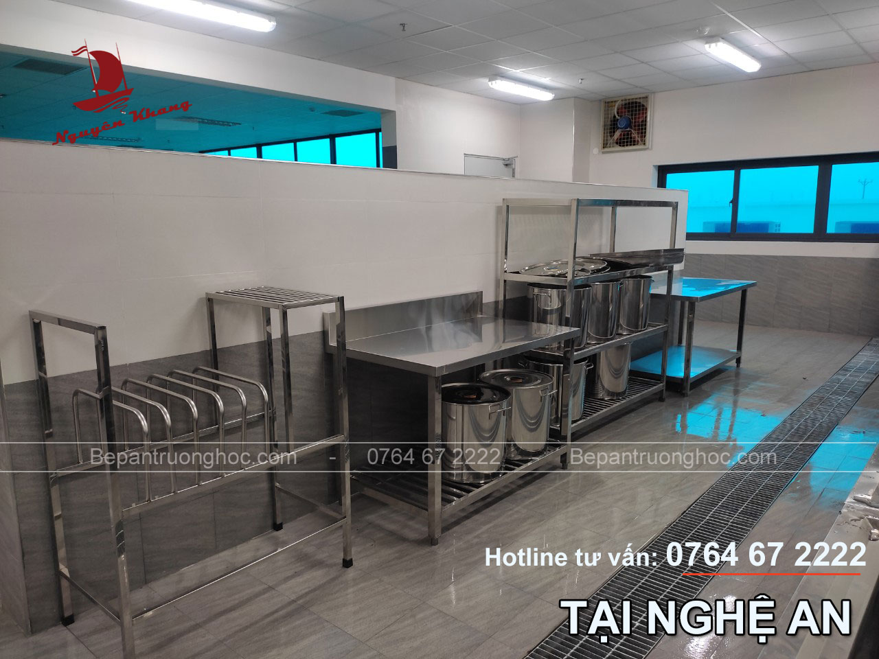 Thiết kế & Thi công bếp ăn trường học tại Nghệ An