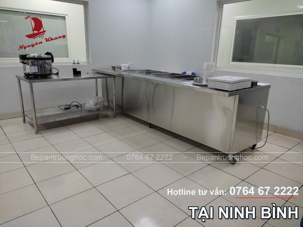 Thiết kế & Thi công bếp ăn trường học tại Ninh Bình