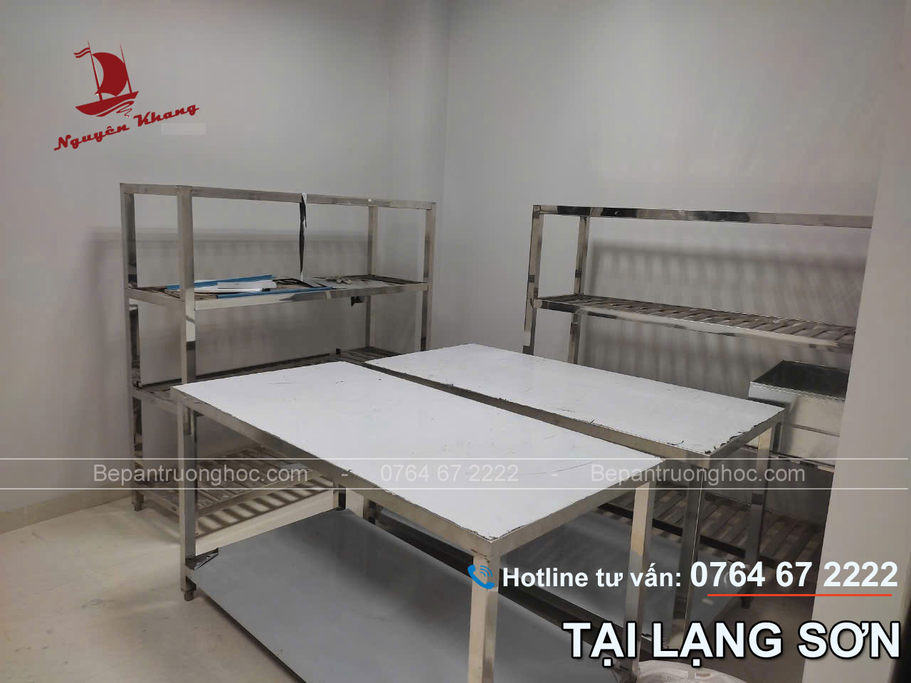 Thiết kế & Thi công bếp ăn trường học tại Lạng Sơn
