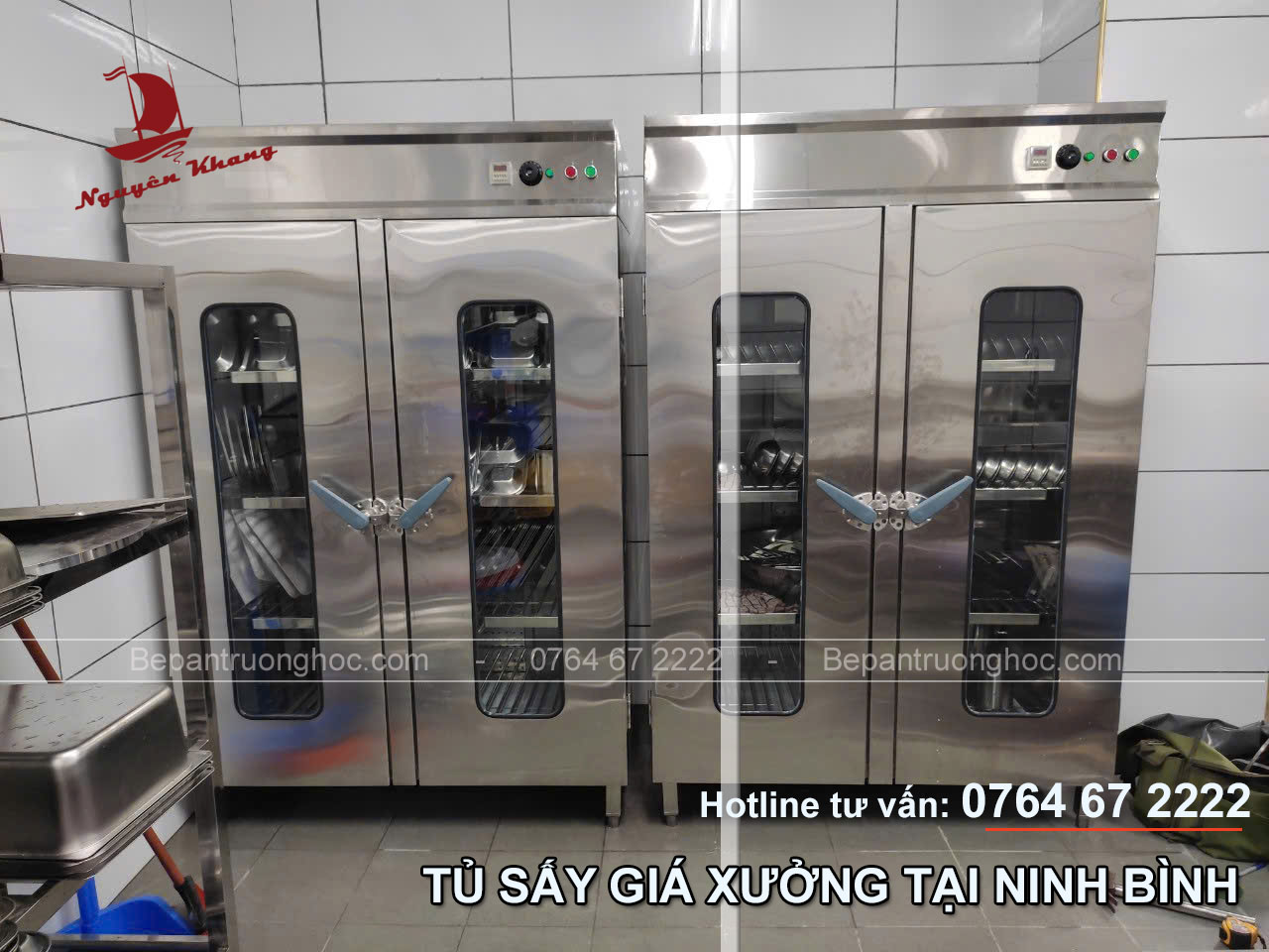 Tủ sấy bát đĩa cho trường học tại Ninh Bình